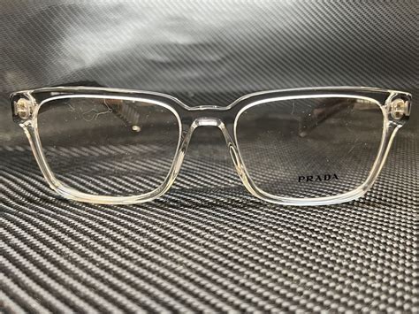 Prada PR 15WV U431O1 53 Gray Crystal Eyeglasses 